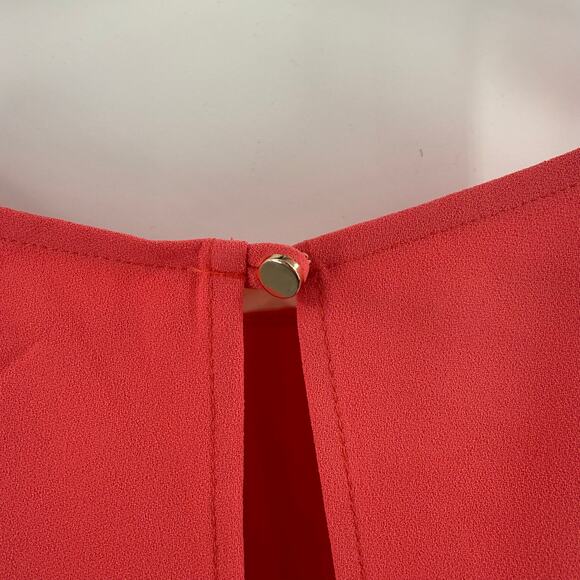 Trina Turk Sol Dress Size 0 NWT Coral Split Back Crepe Sleeveless Sheath Mini - Picture 8 of 16